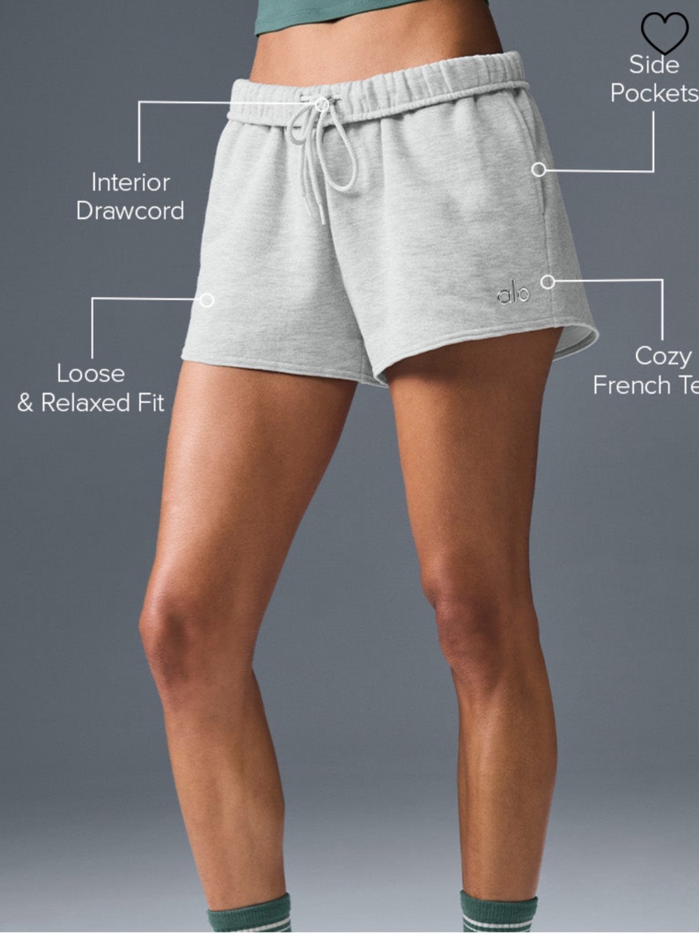 ALO Accolade Short • Athletic Heather Grey • Sz M